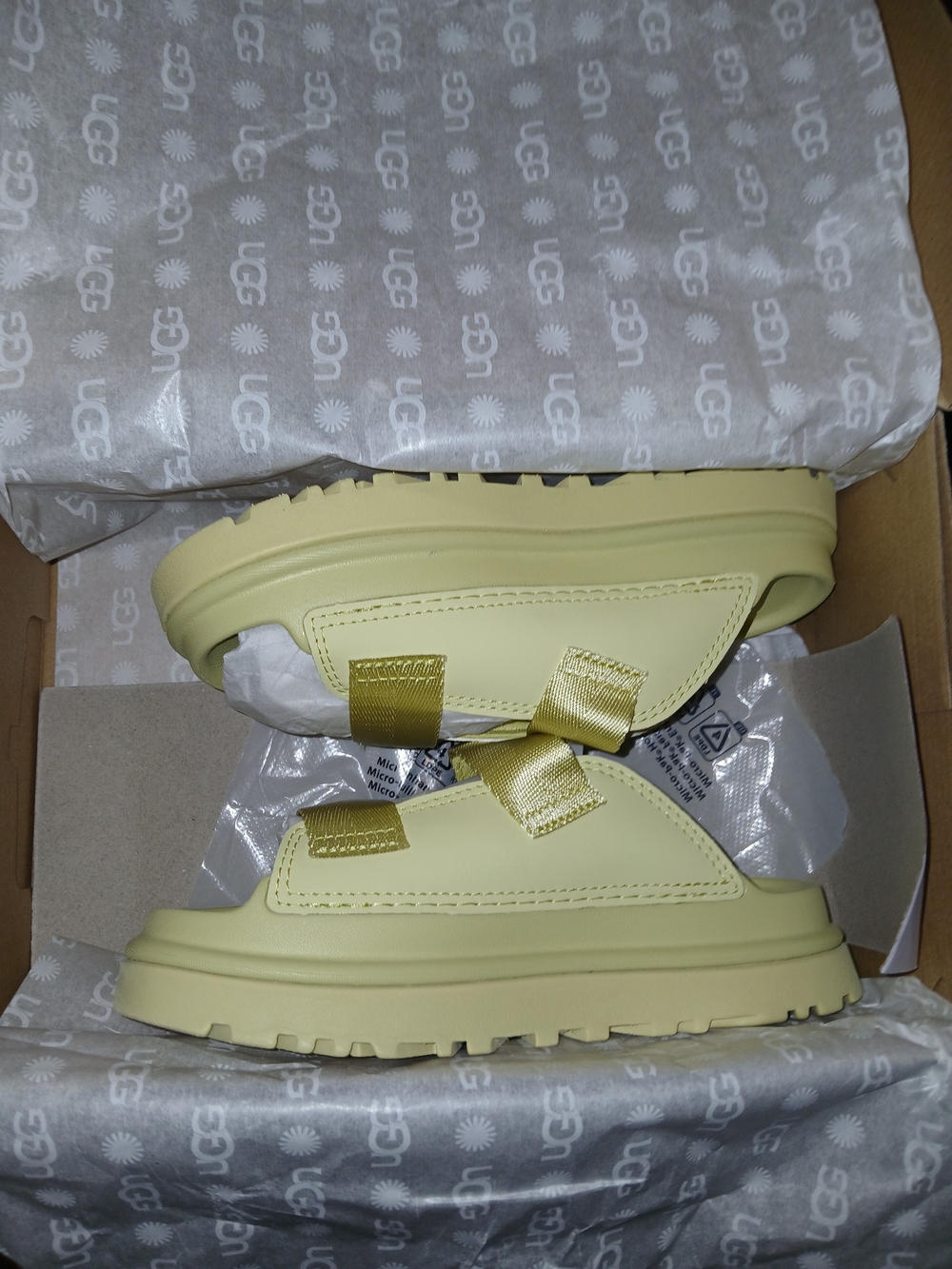 UGG Kids Yellow Slide Sandals